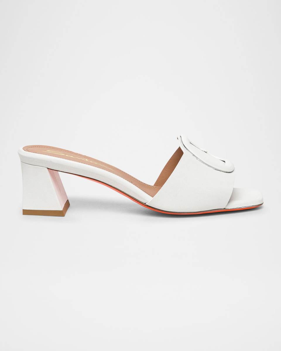 Marta Leather Buckle Mule Sandals